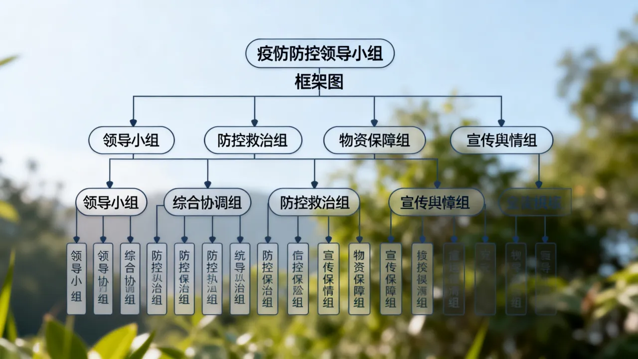 疫情防控职责架构图（疫情防控领导小组框架图）