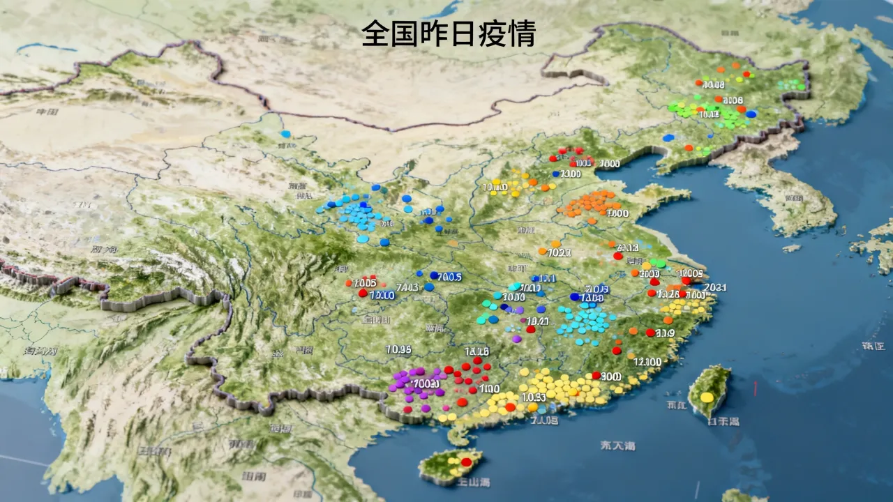 全国昨日疫情分布图